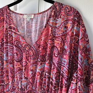 Paisley Pink Print Hi-Low Dress